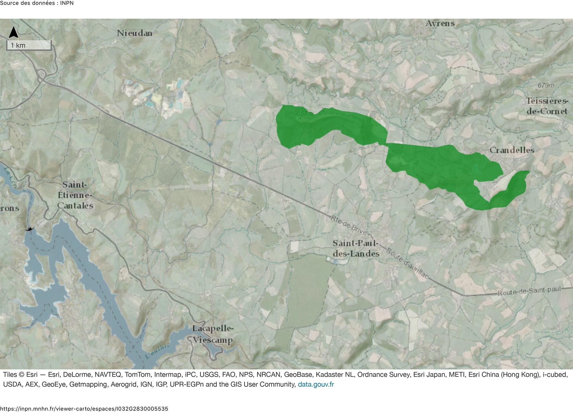  ZNIEFF : buttes sont situées au nord de Saint-Paul-des-Landes à l'ouest d'Aurillac dans le Cantal.